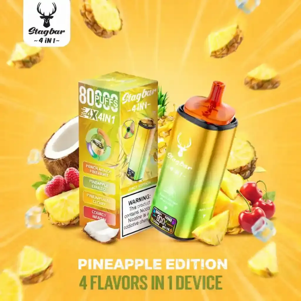 STAG BAR Vaper 4 Sabores en 1 Dispositivo 80000 Puffs Pineapple Edition